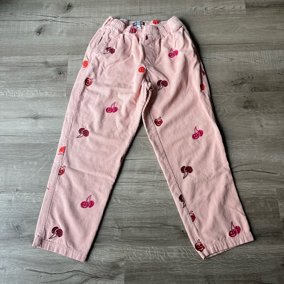 Pink Corduroy Pants with Cherry Print - Picture 8 of 11